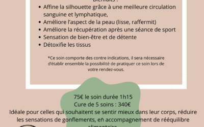 Drainage Brésilien Lymphatique 75€ pour 1h15